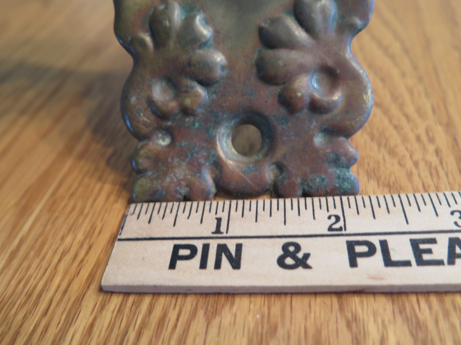 3 Vintage Brass? Dresser Cabinet Drawer Back Plate? Hardware Lightweight Salvage
