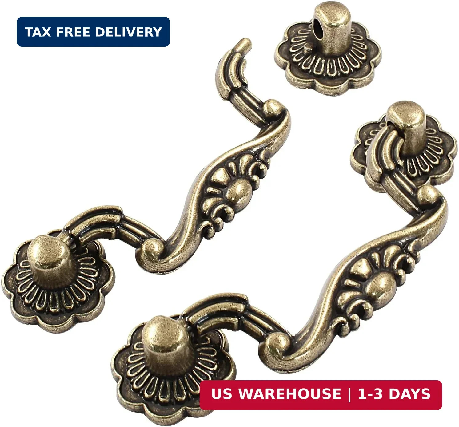 Murtenze 6PCS Antique Bronze Drop Drawer Pulls, Vintage Drop Bail Pulls Handles