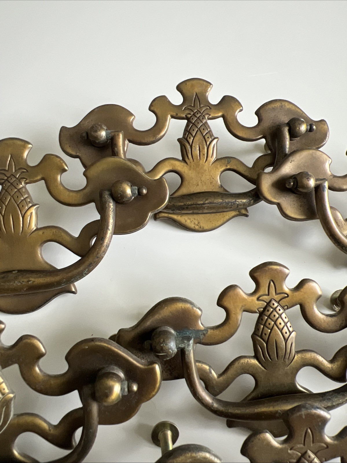 12 Bassett Pineapple 60s Drawer Drop Bail Pull Handle 3 Sizes 2.5″ 3″ 3.5” Brass