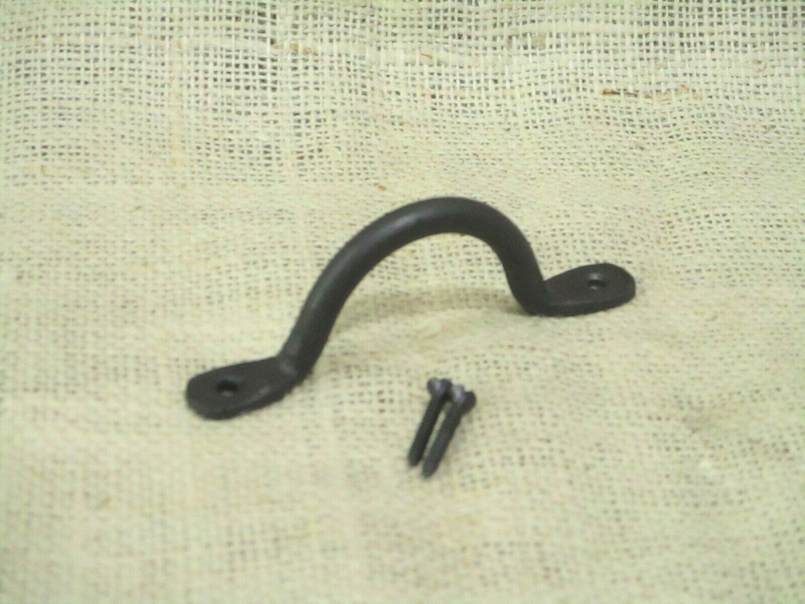HAND FORGED IRON DRAWER BIN PULLS 4 1/4″ LONG CABINET HANDLES KITCHEN BATH