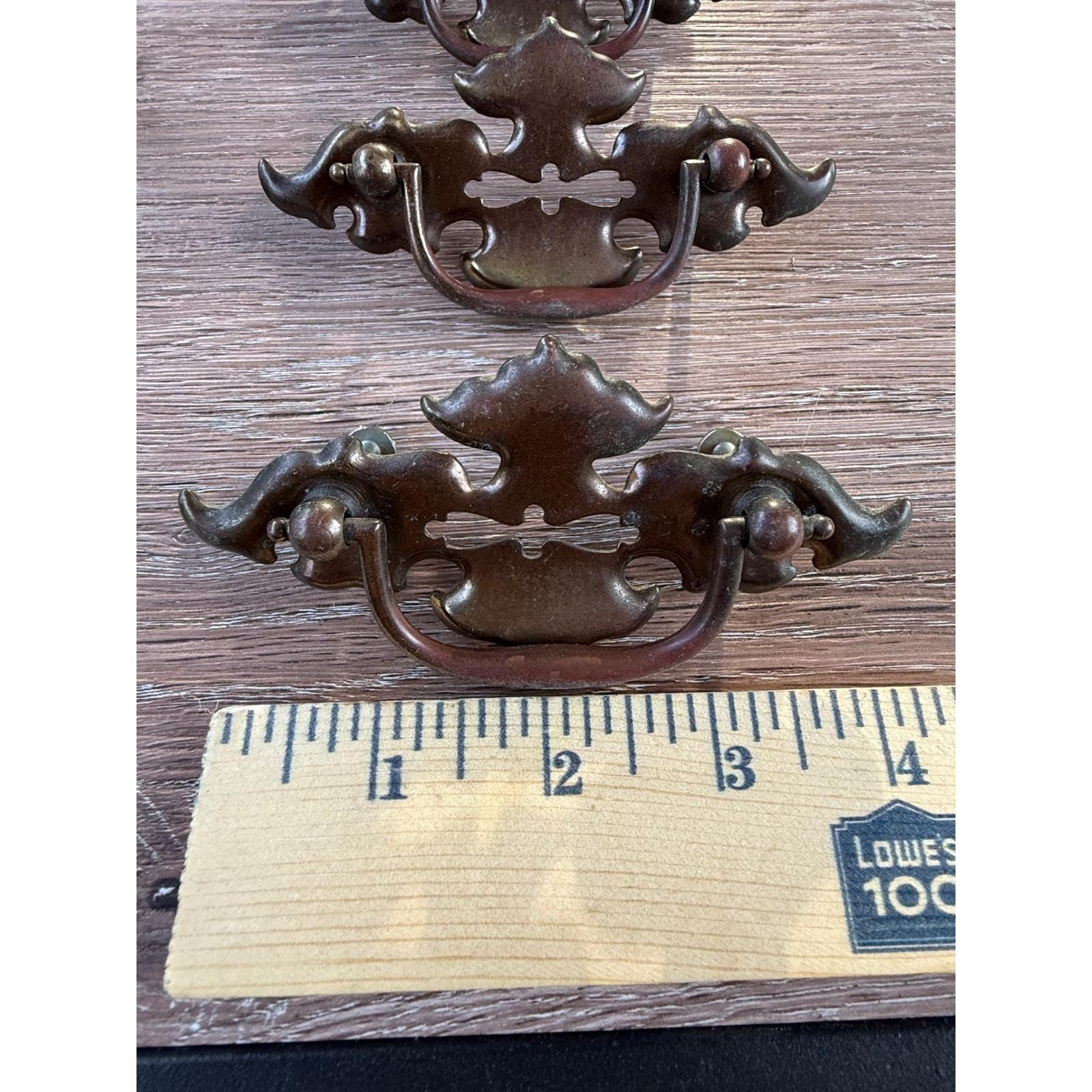 12 Vintage Batwing Drawer Pulls Dark Bronze Chippendale Bail Handles