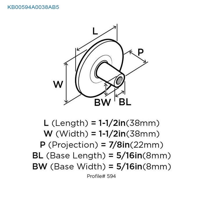 Amerock BP594-AE Colonnade Round Furniture Knob Pull 1-1/2″,Antique English