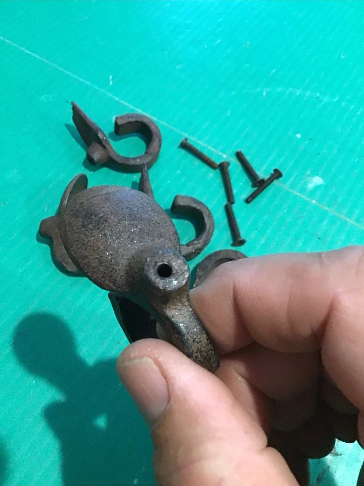 Lot of 5 Vintage Cast Iron Kitchen Fork Spoon Drawer Door Pulls Heavy Unique