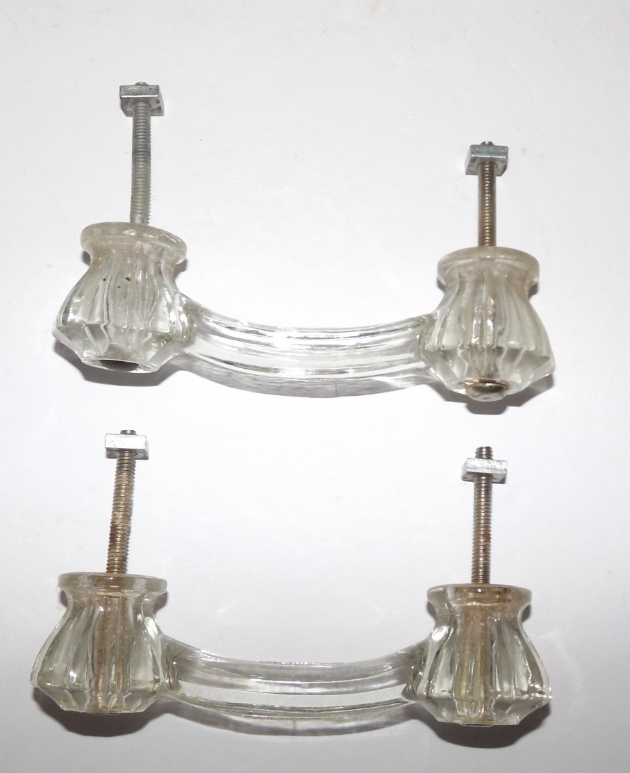 Vintage Lot Set Of 4 Glass Drawer Pulls