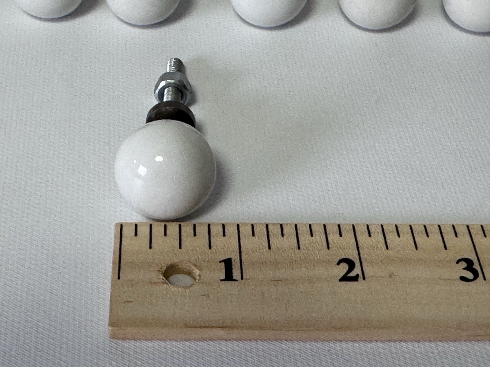 11 Mid Century 3/4” Drexel Declaration Style Porcelain Brass Ball Drawer Knob