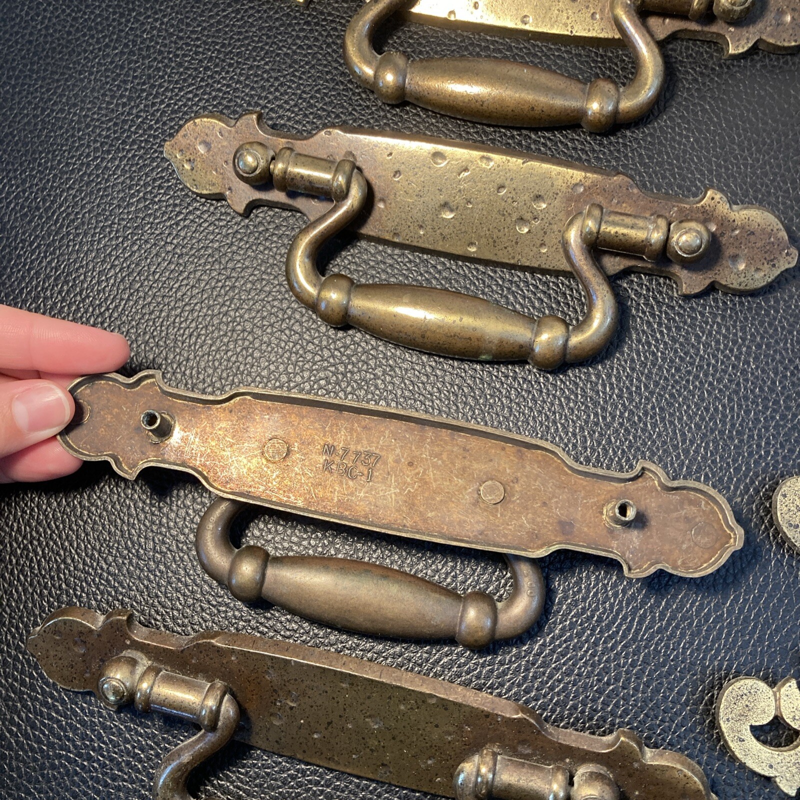 Vintage Distressed Dresser Drop Handles Knobs Key Holes—Lot Of 11 With Screws