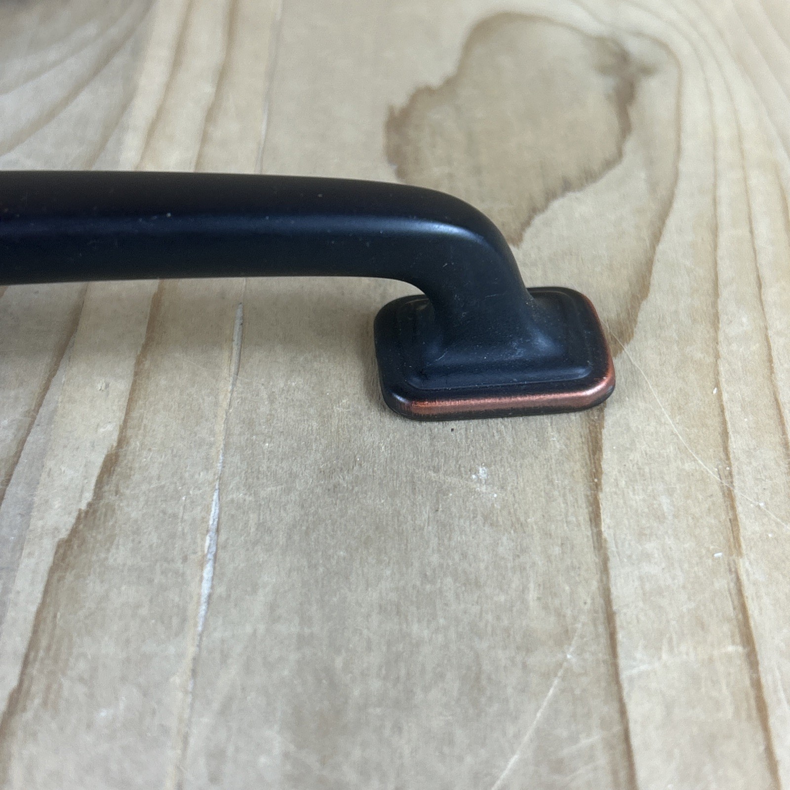 Vintage Drawer Pull Cabinet Handle One Piece Black Brass 6 x 3/4 Inch