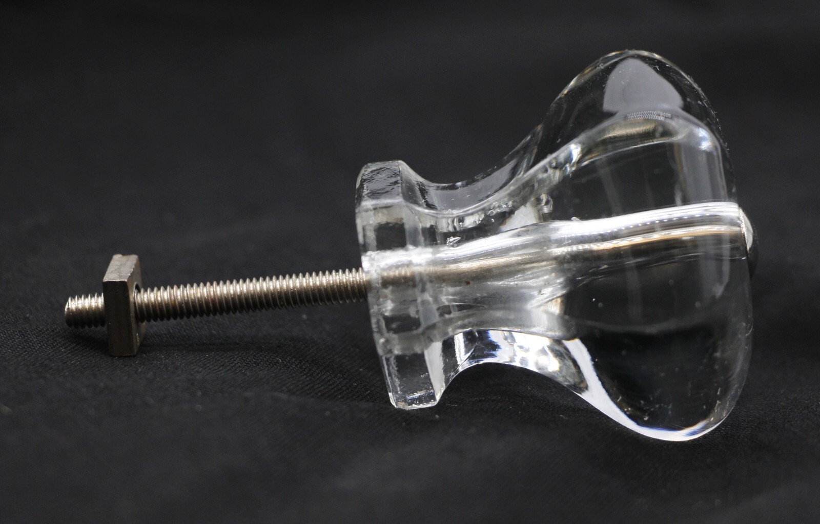 1.625 in. Vintage Hexagon Glass Drawer Cabinet Knob