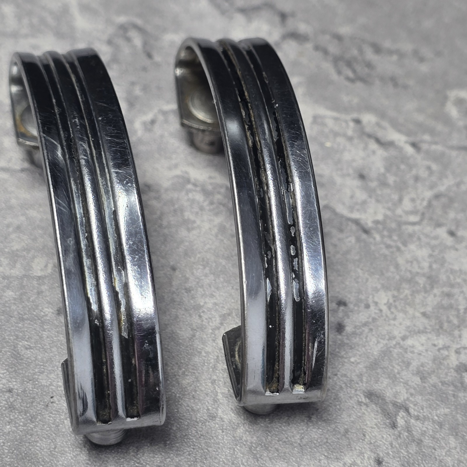 1920s Chrome Drawer Pulls Cabinet Art Deco Architectural Salvage 2.25″ Centers