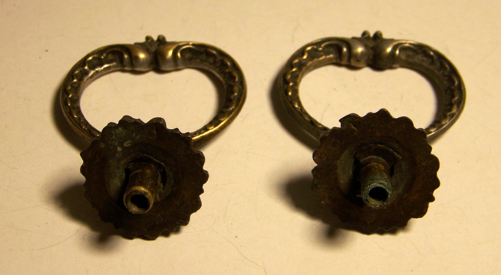 2 Drop Ring Pulls, Brass, Ornate, Vintage/Antique, Architectural Salvage