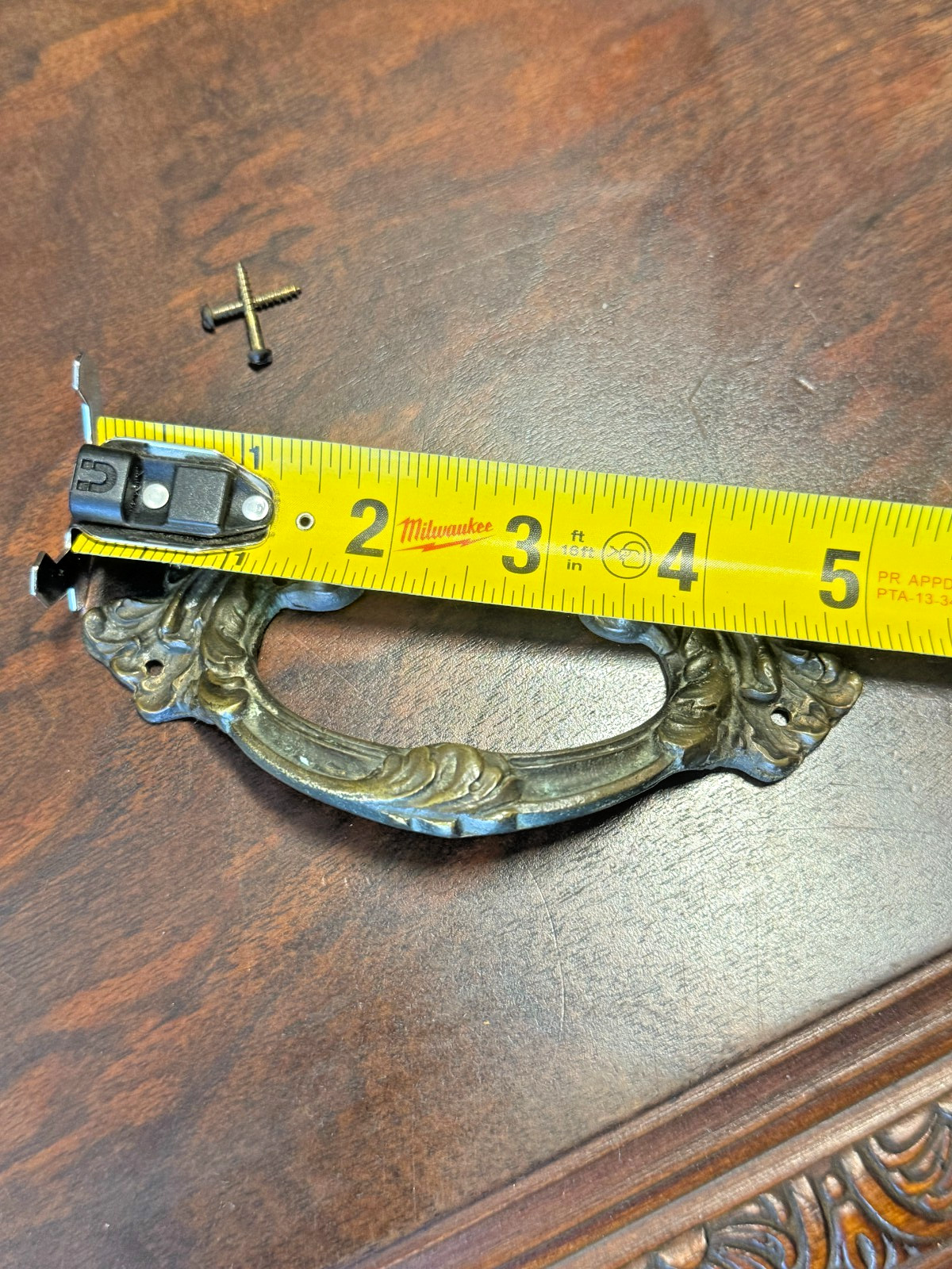 ANTIQUE SALVAGE 5″ FRENCH DRAWER PULL HANDLE w/ Screws NOT REPRODUCTION Buy Each