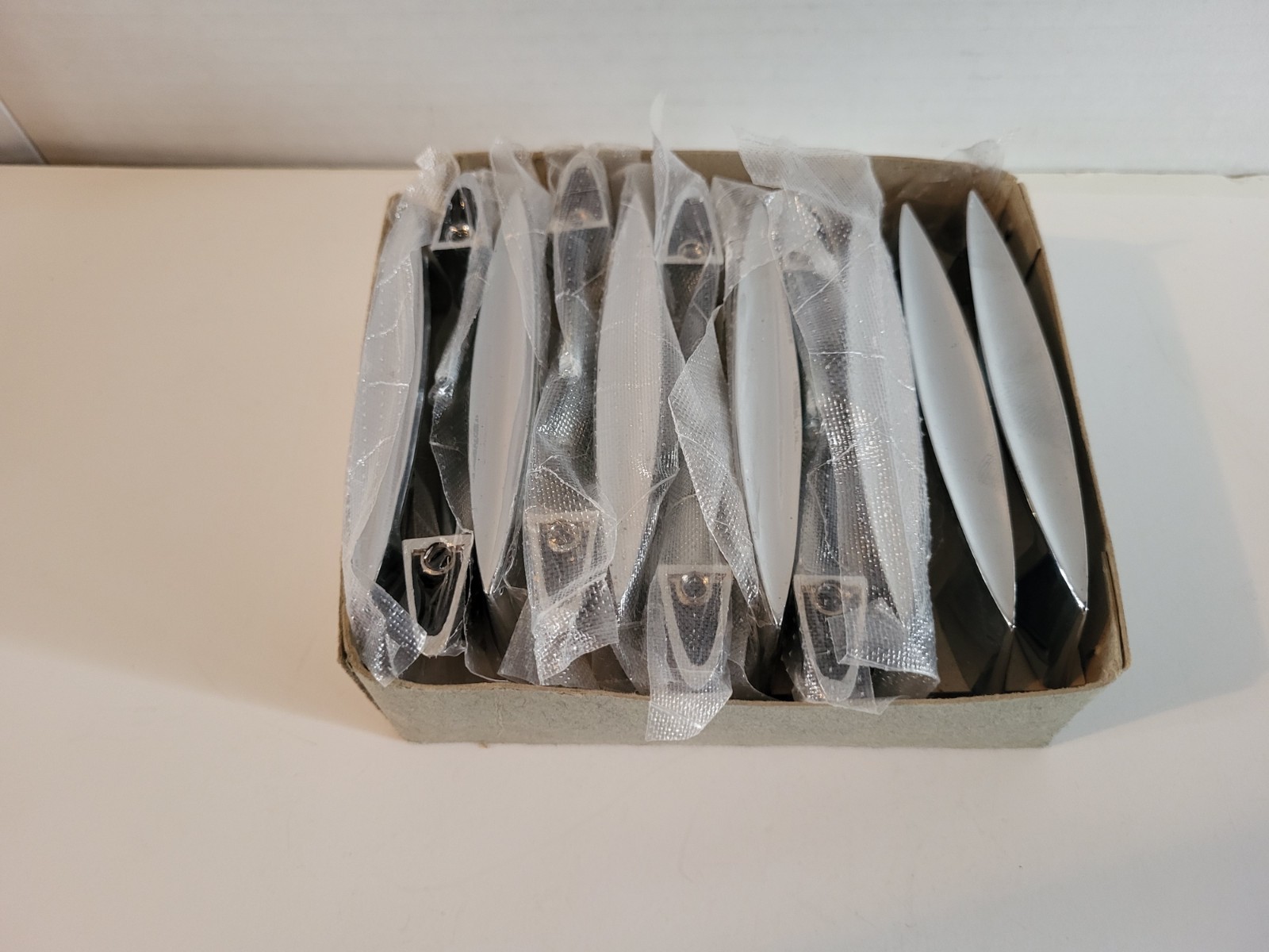 23 Vtg Chrome Drawer Cabinet Pulls Handles MCM Art Deco 2.75 Center TARIFF FREE