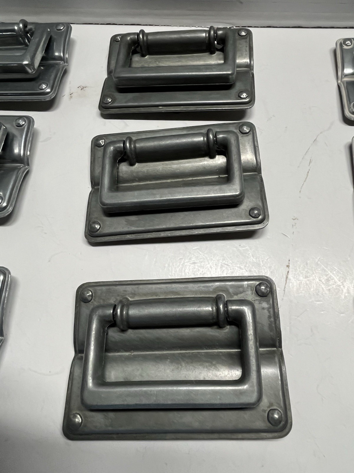 Vintage Lot (9) NOS KBC Mixed Heavy Rectangular Recessed Drop Bail Pulls