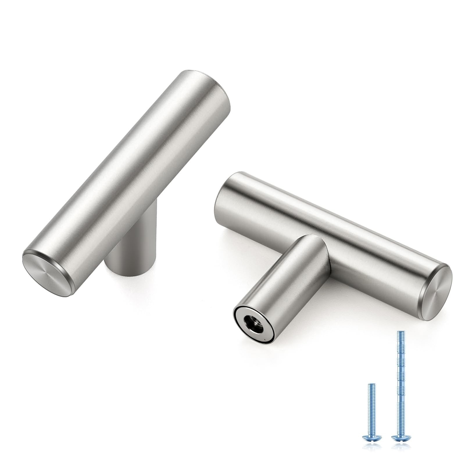 30 Pack Brushed Nickel Cabinet Knobs – Kitchen Silver Pulls for Drawer Stainl…