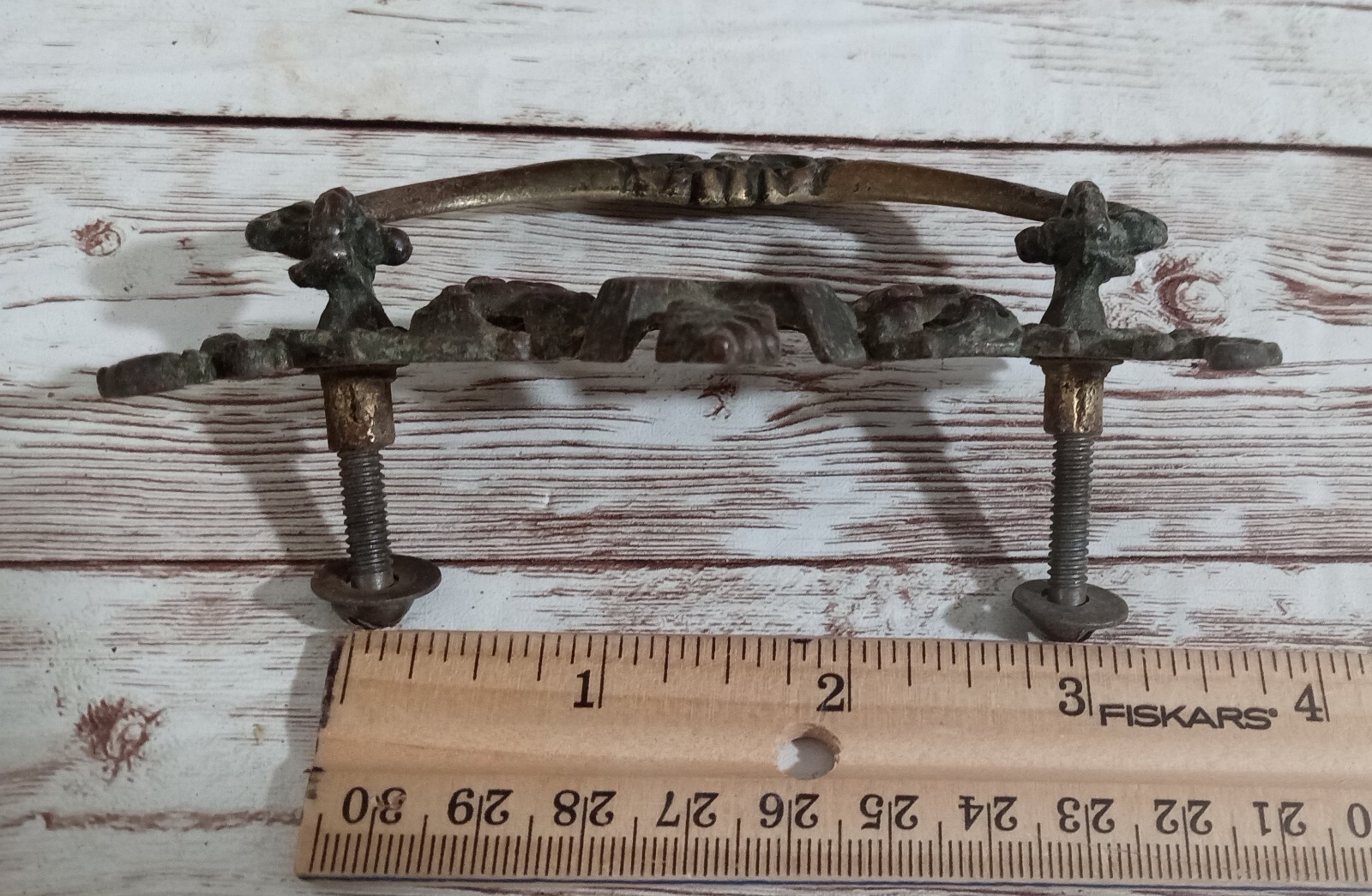 7 Antique Cast Brass Drawer Pulls Drop Bail Victorian Furniture Handle Hardware