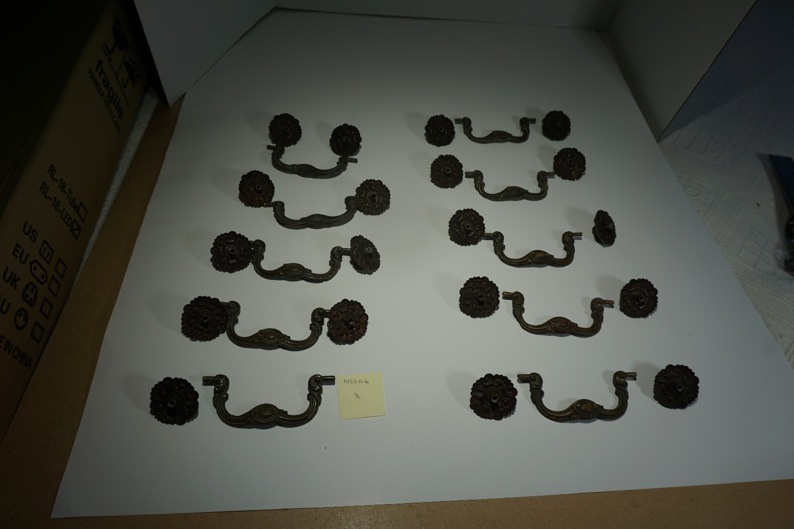 Vintage Keeler Brass Company’s Drop Bail Drawer Pulls Lot K6613 As Is