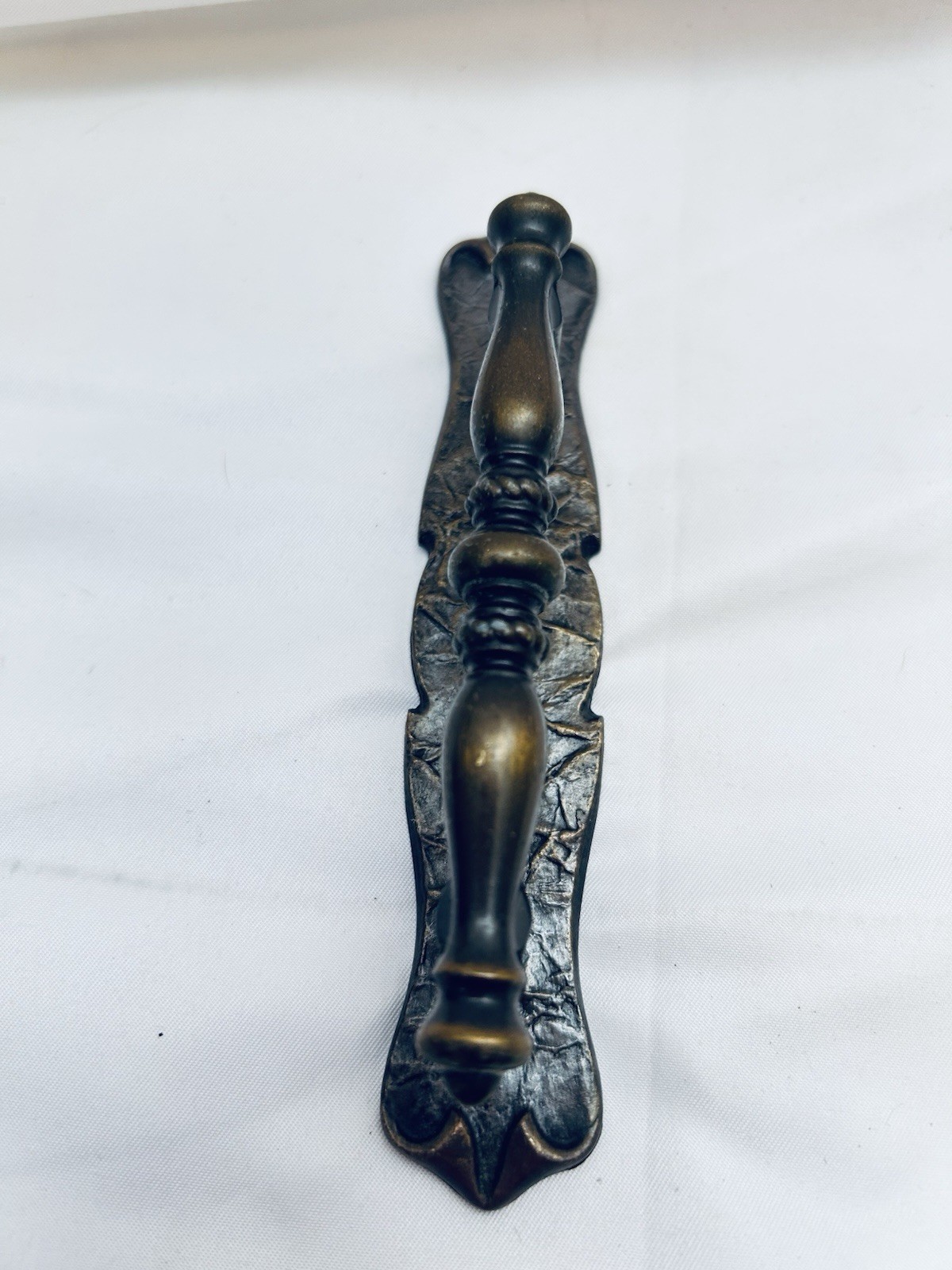 Amerock 176 Carriage 1971 Dark Hammered Brass Pull Handle & Backplate 3″ Centers