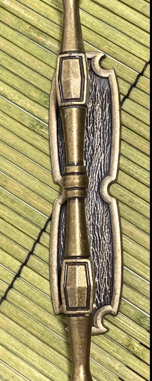3x Drawer Pull Handle & Back Plate Hyer Colonial Antiqued Brass Color 6.5″ NEW