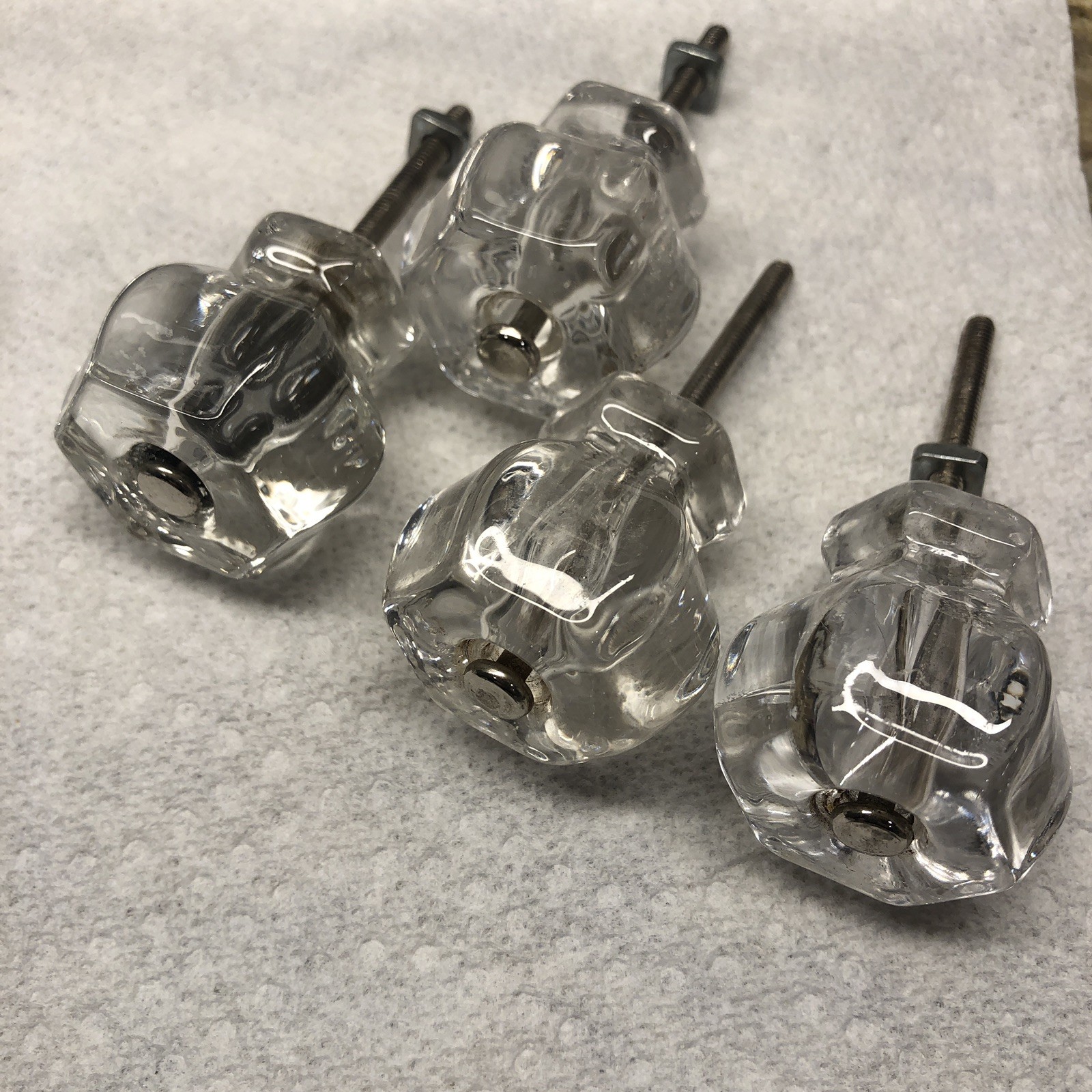 Vintage Drawer Pulls Cabinet Doors Dresser Farmhouse Hardware Set Of 4 Glass