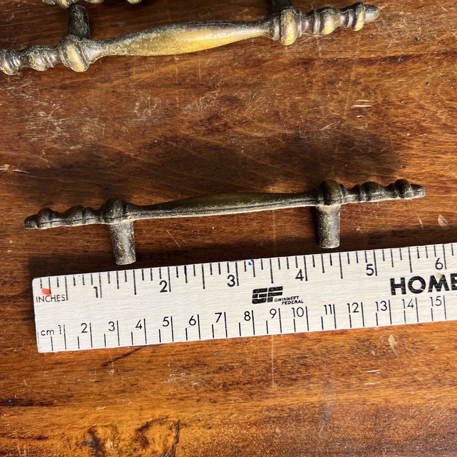 Lot Of 31 VTG Brass Drawer/Door Pulls-5.5” Long-3” Centers-Shiny Patina-40Screws
