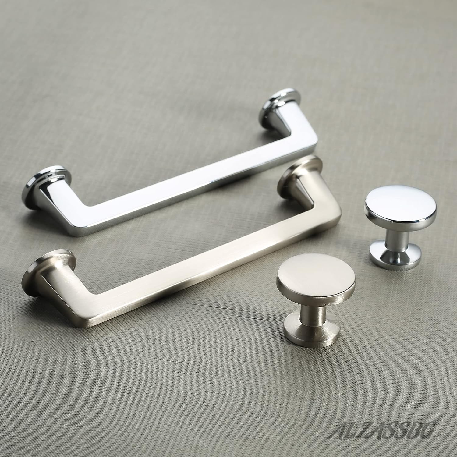 Alzassbg 10pk 1.1″ Brushed Nickel Knobs