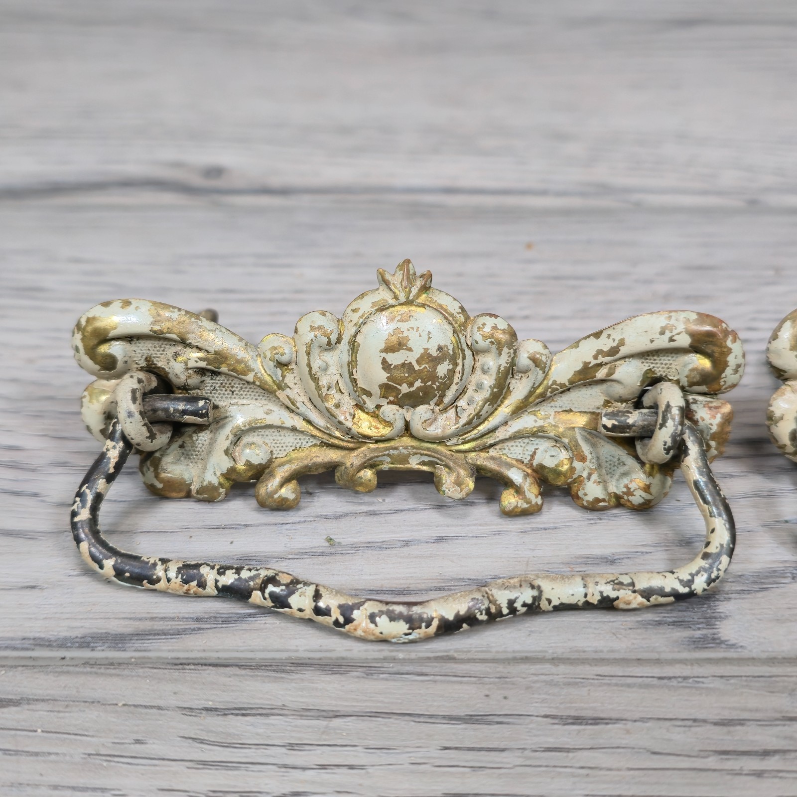 Set of 2 Vintage Brass Edwardian Drawer Pulls 3″ CTC Ornate Classic Dresser Bail