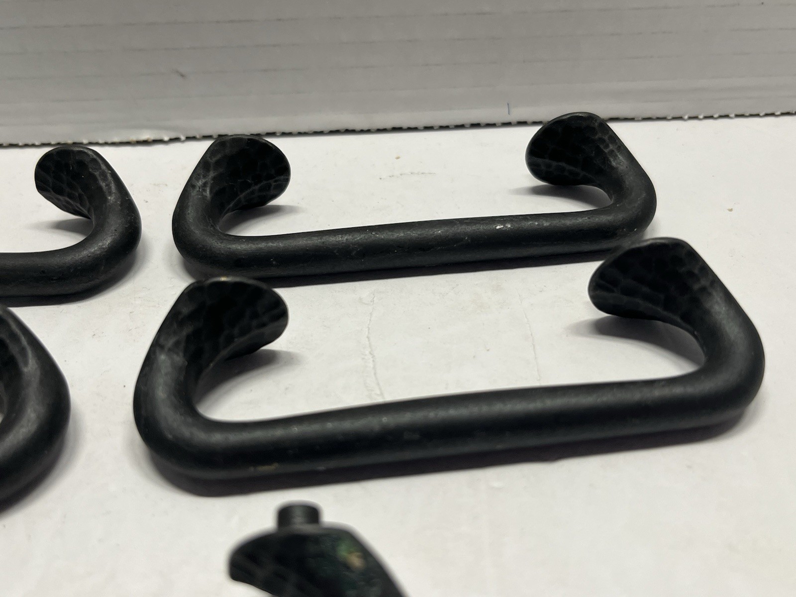 Vintage Lot (5) NOS KNC Heavy Black Fixed Drawer/Cabinet Pulls