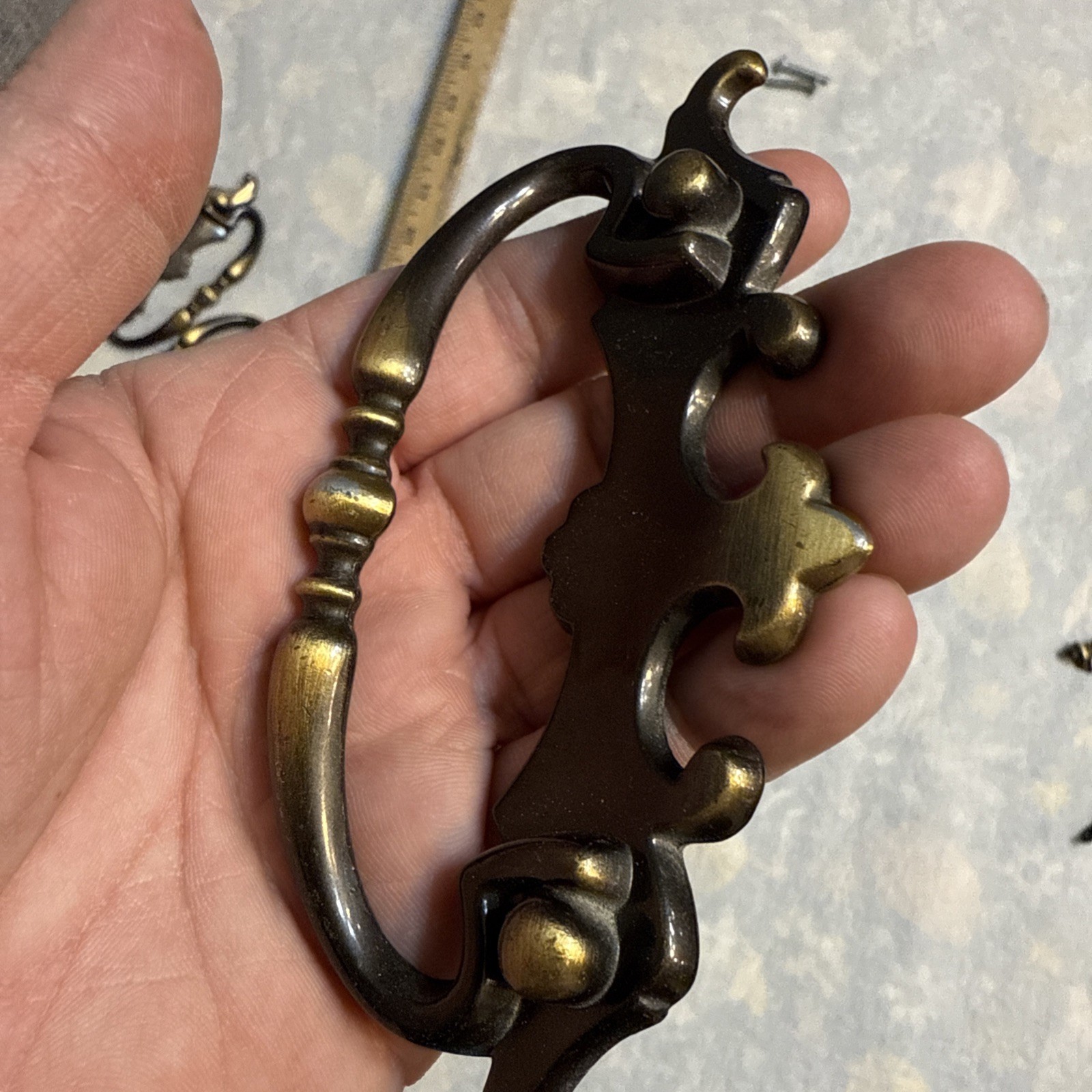 3 Vintage Amerock 152-1 Batwing Drawer Pull Handles 4.75” Long