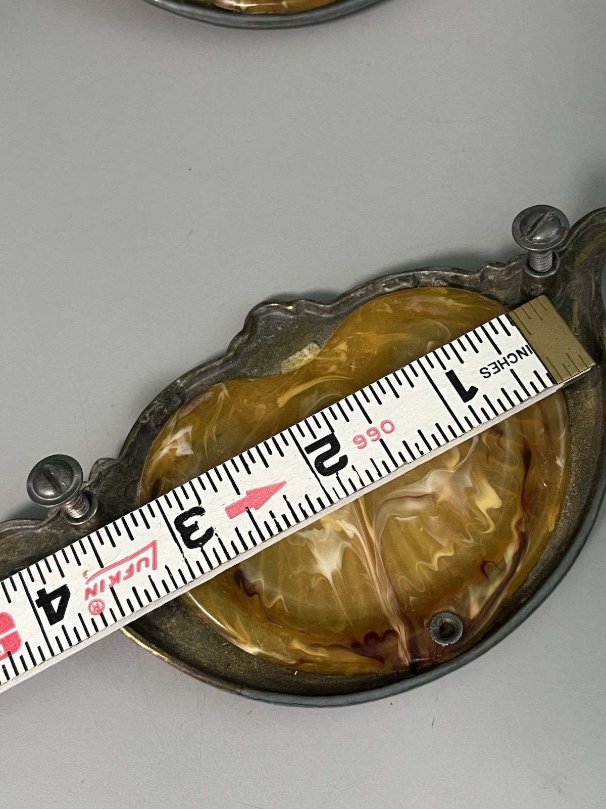 Vintage (1930’s-1940’s) Keeler Art Deco Celluloid & Brass Original Drawer Pulls