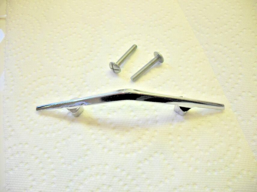 Vintage Nos Chrome Chevron Drawer Pull Stealth Fighter Jet Shape Cabinet Handle