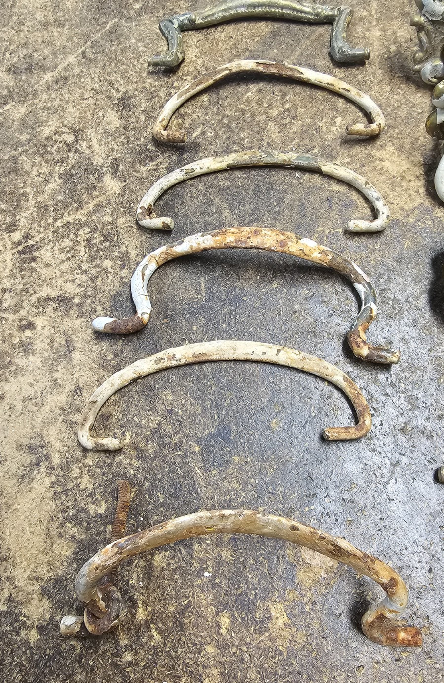 Lot 33 Antique Vintage Brass / metal Drawer Bail Pull Handles Mismatched