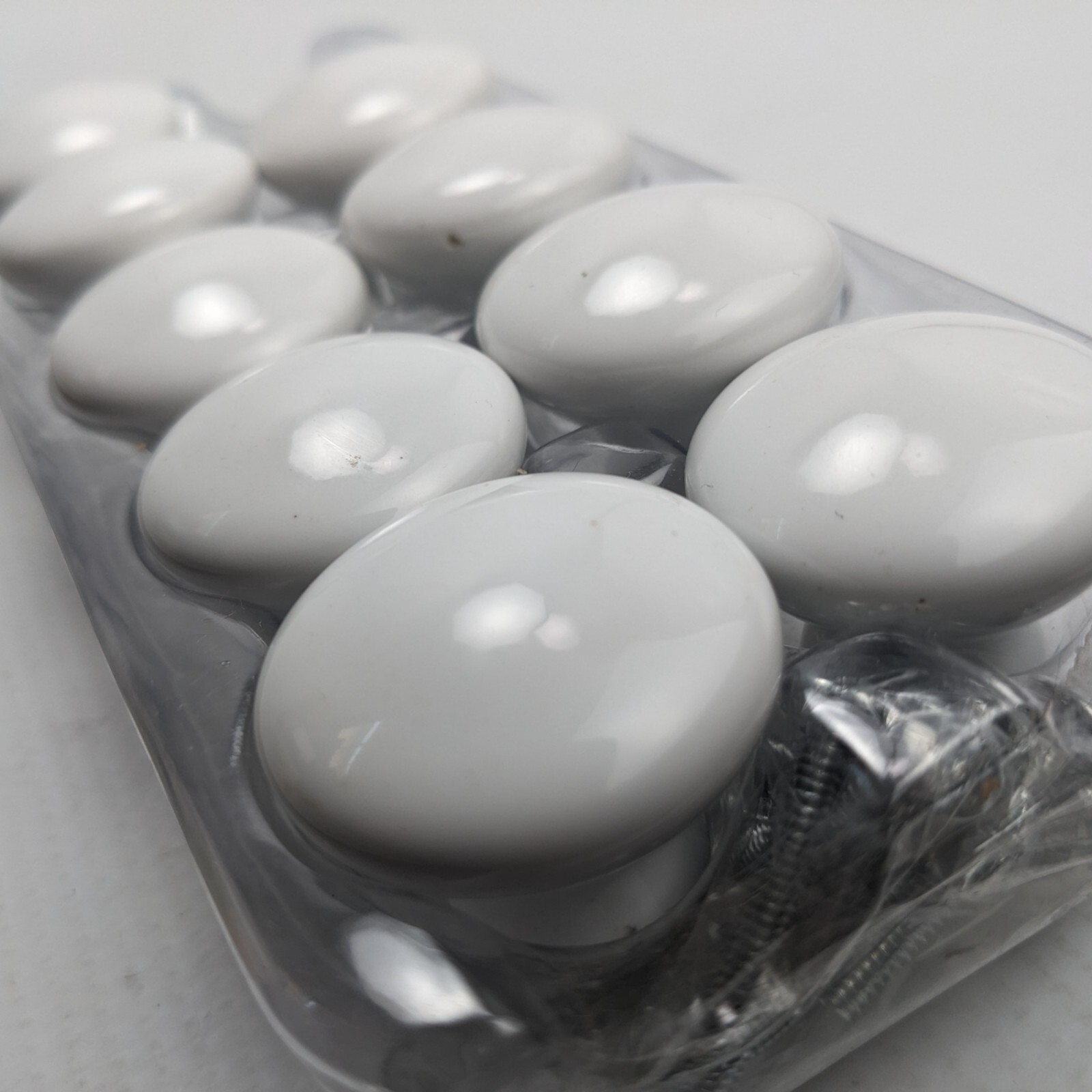 Ceramic knobs mushroom drawer cabinet 1-1/4″ w/ hardware lot of 9
