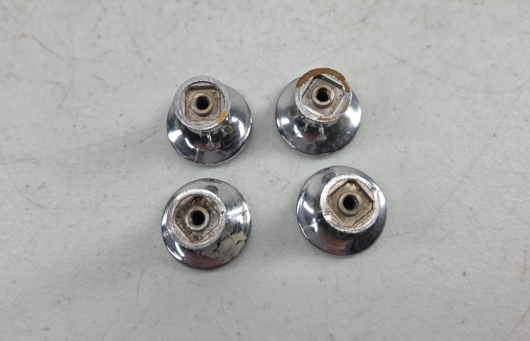 Vintage Lot of 9 Random Cabinet Round Drawer Pull Knobs As Is Floral Chrome