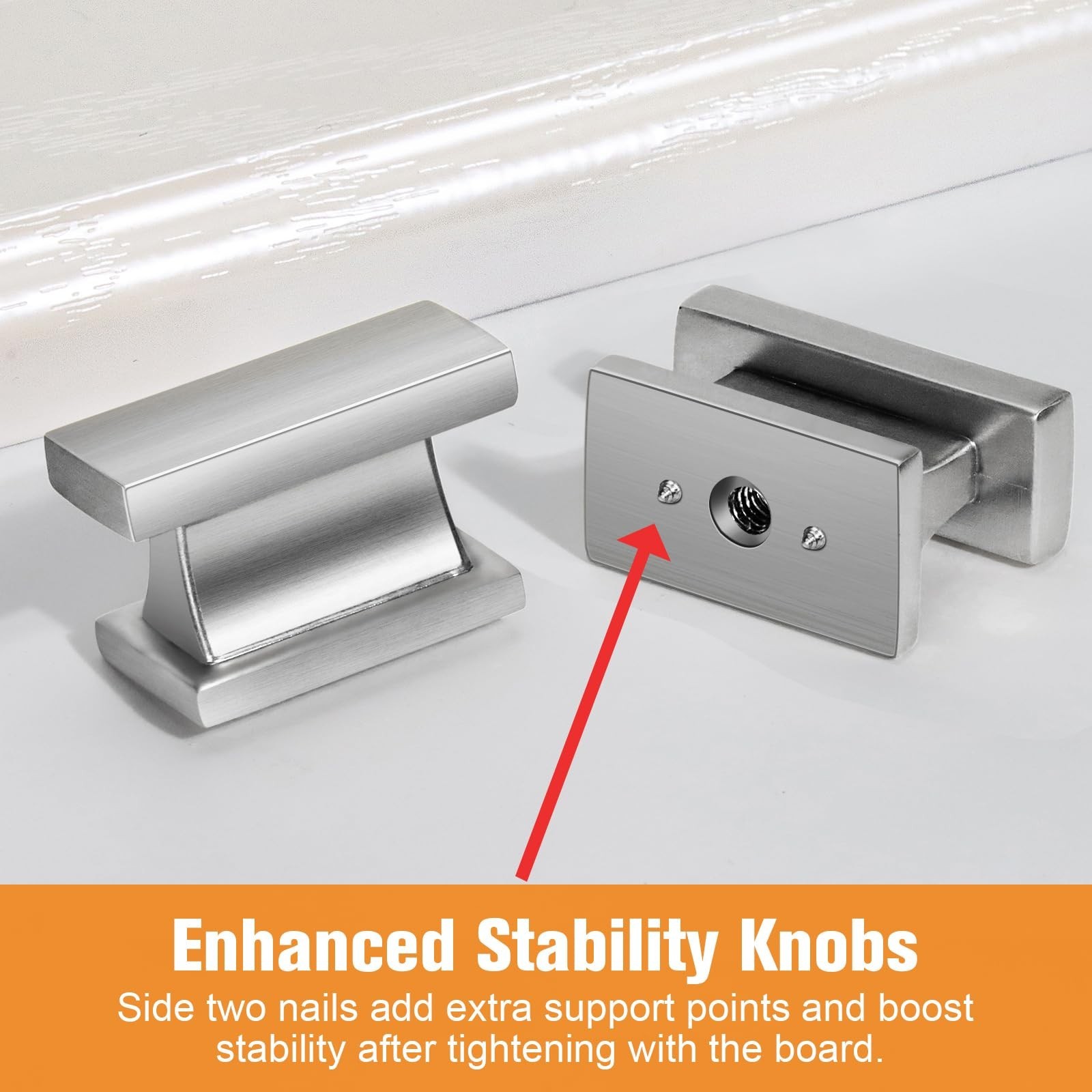 VEHCIL 20 Pack Square Cabinet Knobs Brushed Nickel, Single Hole Silver Kitche…