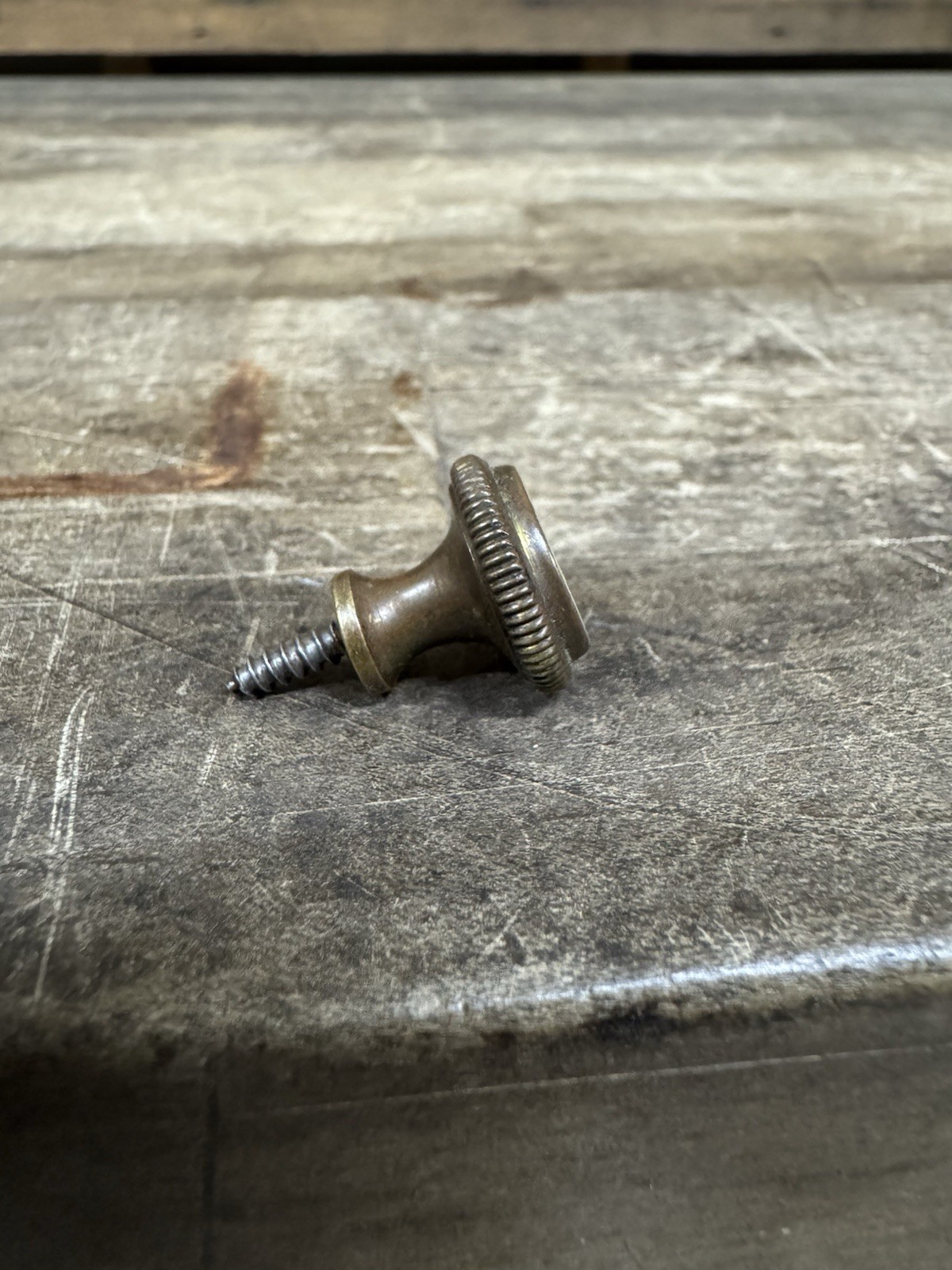 Antique Pearl Serrated Edge Drawer Knob- Vintage Globe Macey Stack Bookcase Pull