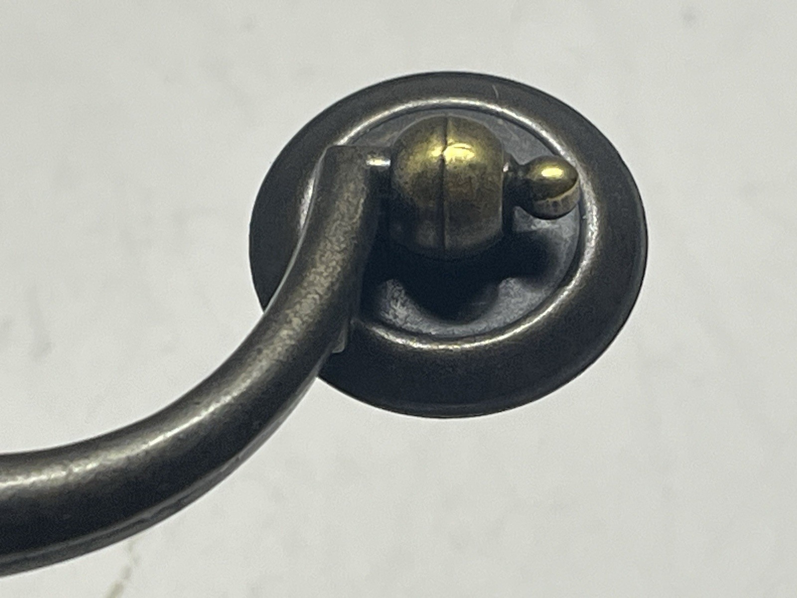Vintage Lot (2) NOS KBC Antique Brass Drop Bail Pulls W/Backplates