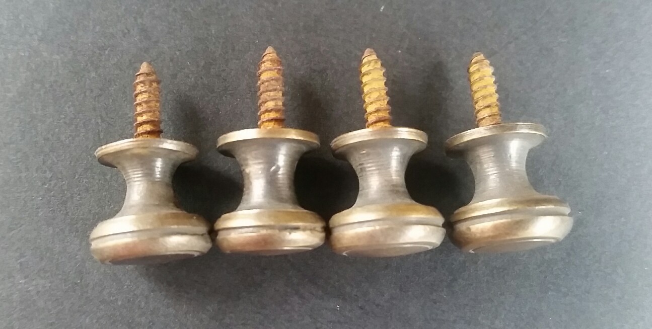 10 Solid Brass SMALL Stacking Barrister Bookcase 1/2″dia Knobs drawer Pulls #K18