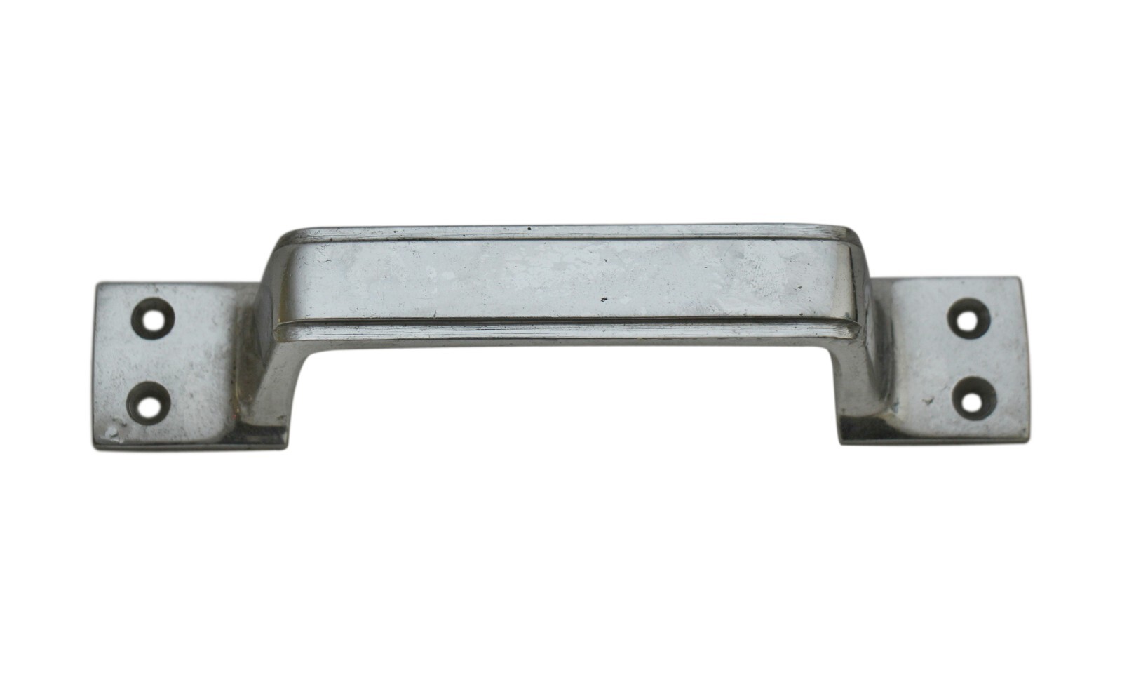 Pair of Nickel Over Brass Art Deco Drawer Pulls
