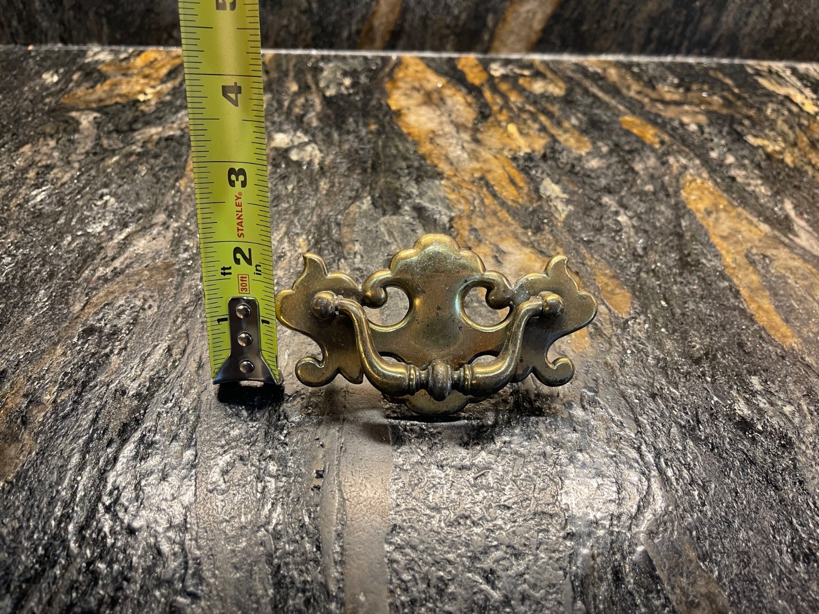 Antique Brass Furniture Pulls Misc Lot of 4 Batwing Chippendale Japanese