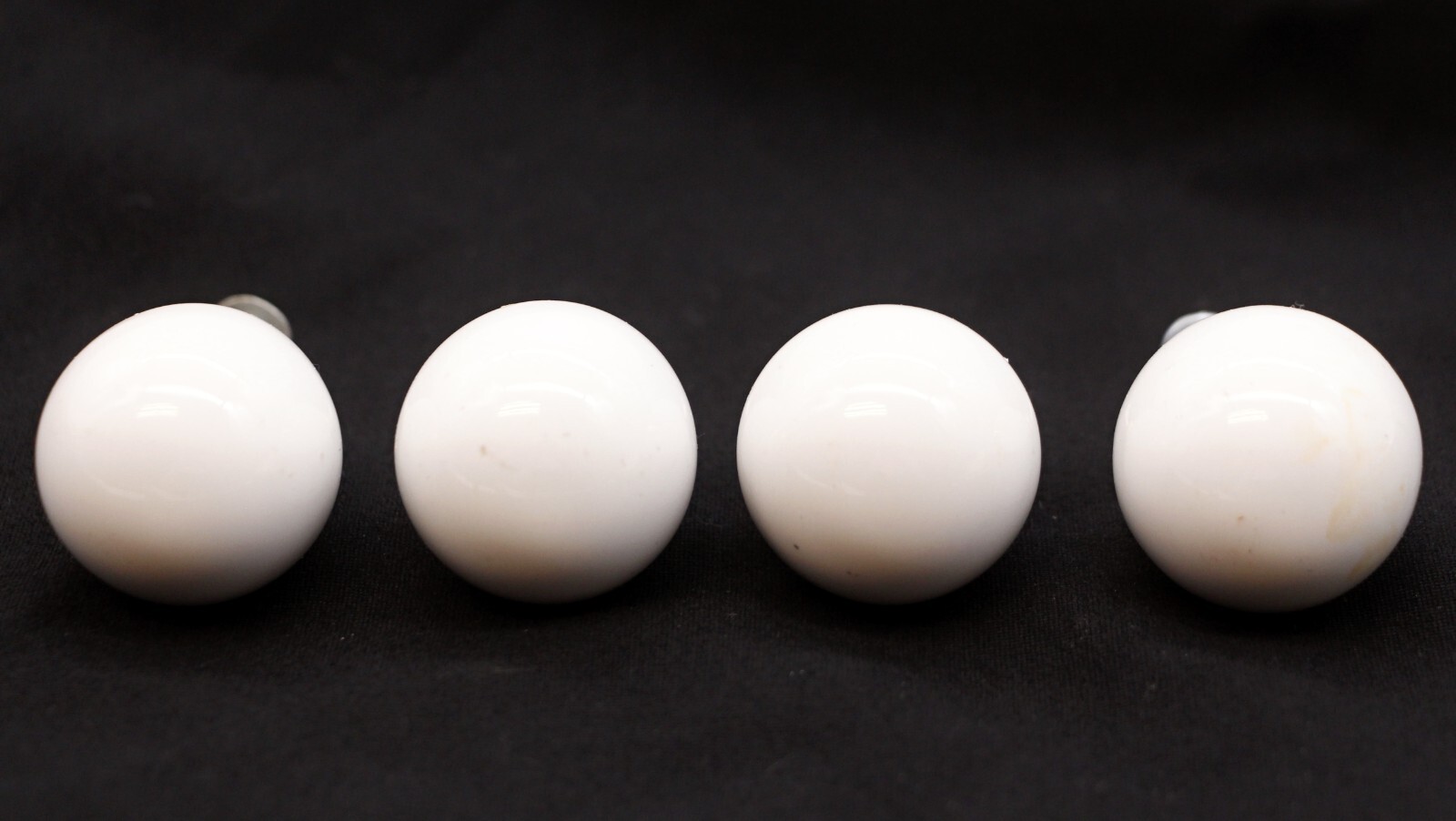 Set of 4 White Ceramic Ball Drawer Cabinet Knobs
