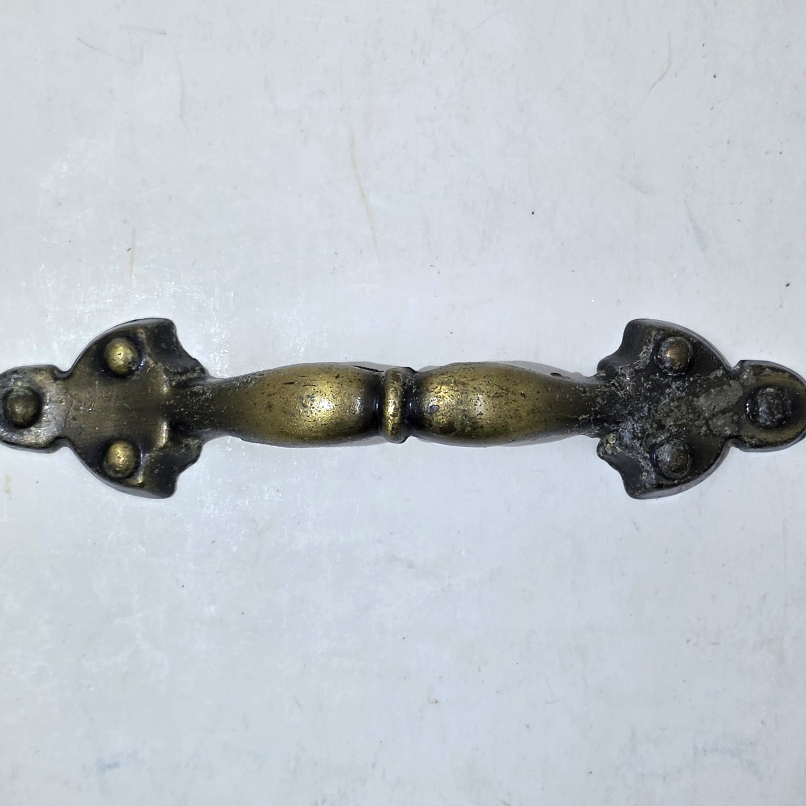 Spanish Provincial Brass Cabinet Drawer Pulls MCM Bail Pull Brass Lot Of 6 VTG