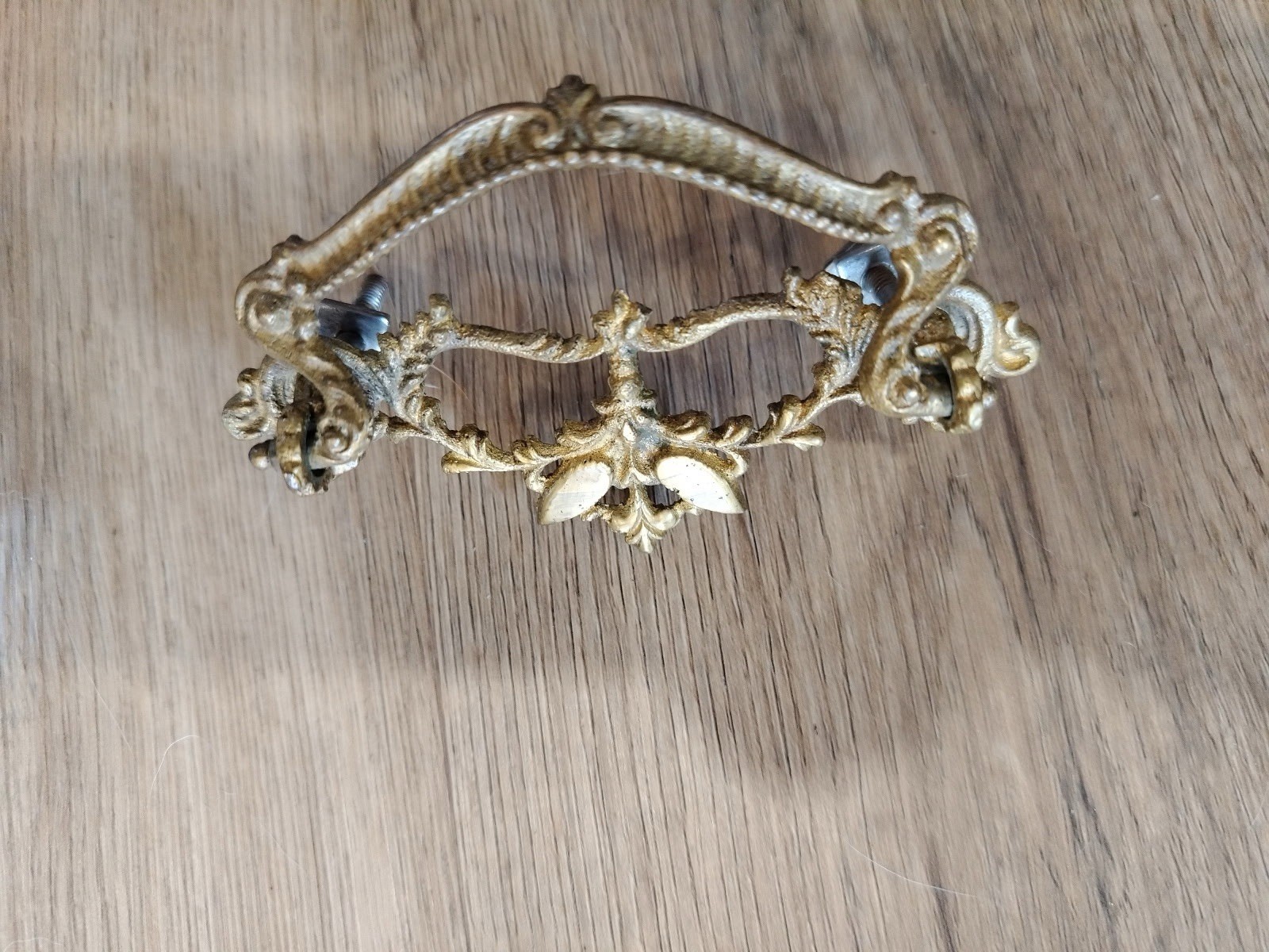 Antique Brass Ornate Drawer Pulls Bail Drop Handles Set Of 2 Victorian 3″ center