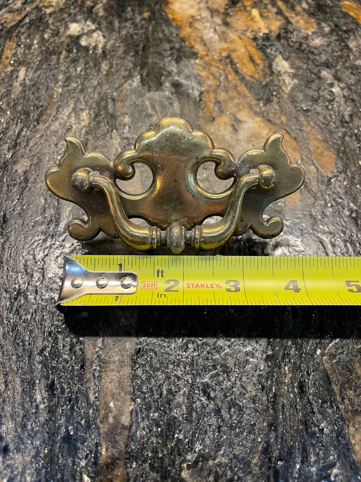 Antique Brass Furniture Pulls Misc Lot of 4 Batwing Chippendale Japanese