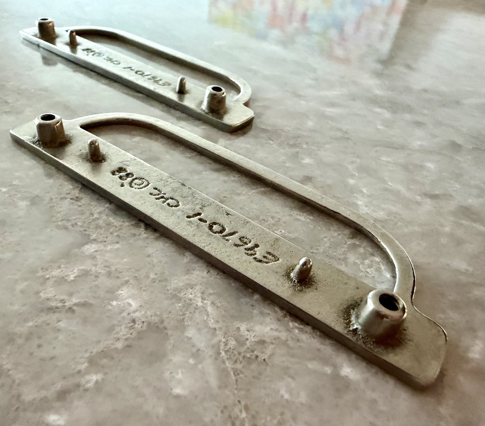 Set of 3 Vintage Art Deco Brass Cabinet Drawer Pulls 3.5” CTC CKC ©88