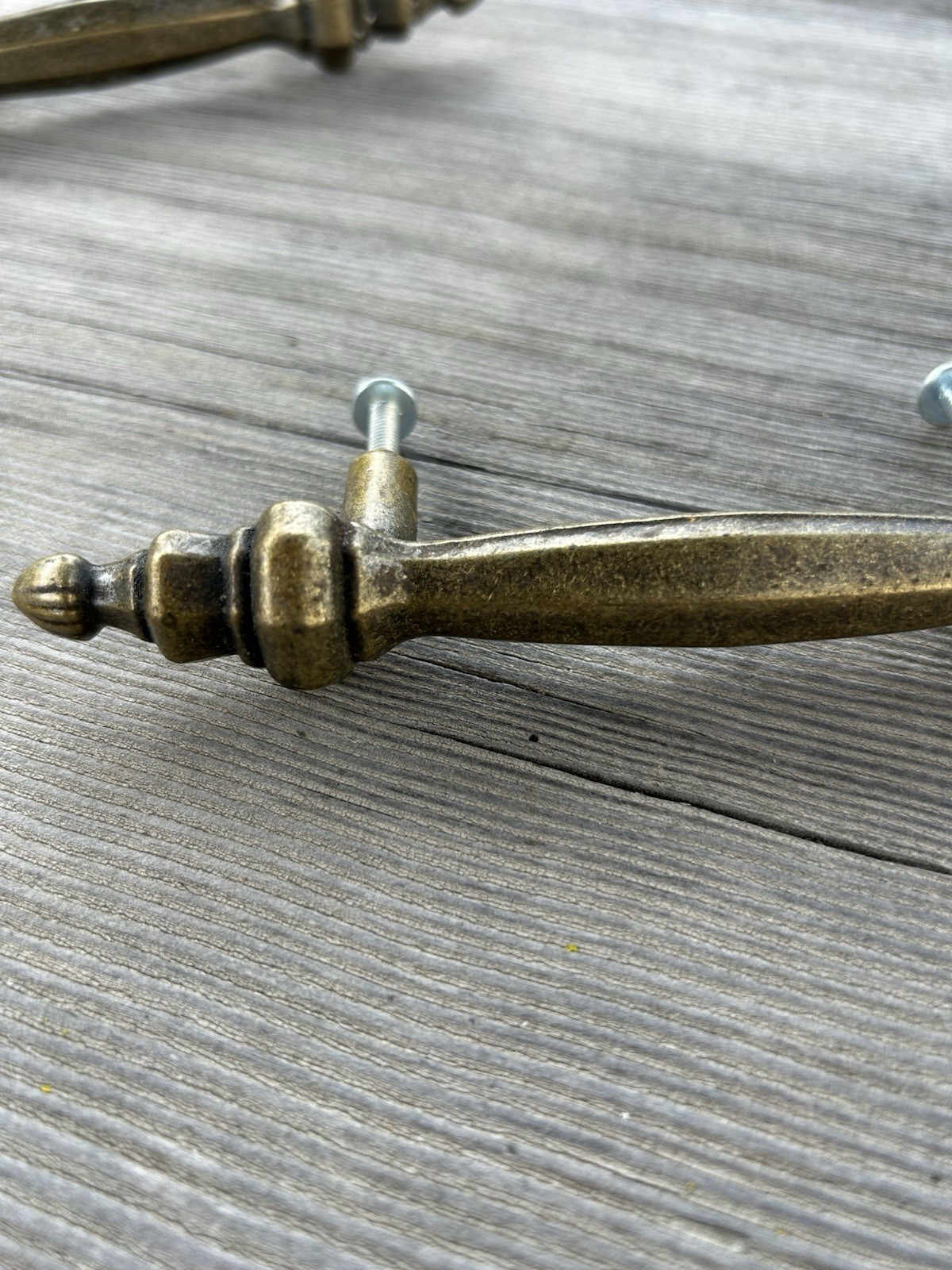 Brass Drawer Pull 6” Long With 3” Between Screw Holes Mid Century Traditional