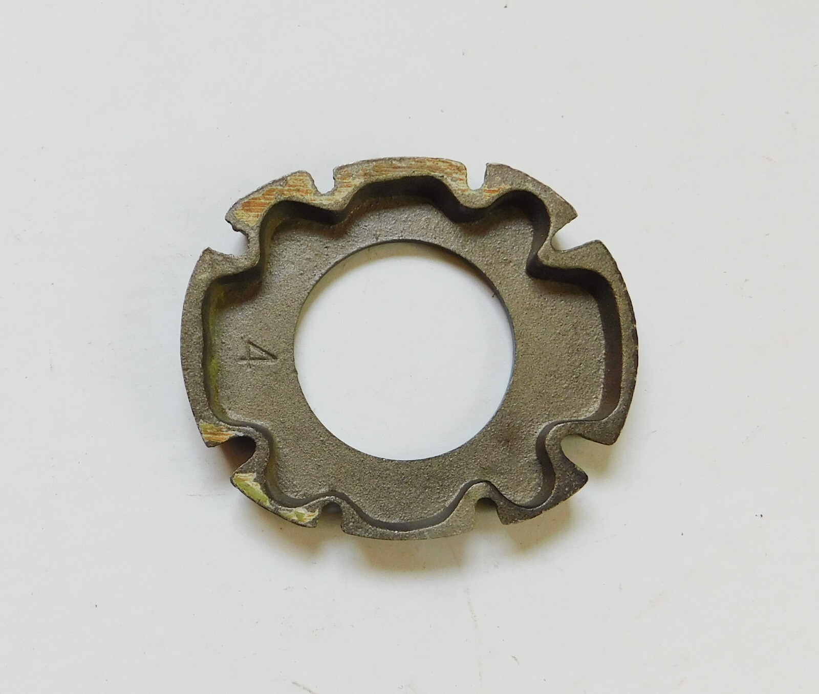 Vintage Cast Brass Round Door Knob Back Plate Ornate Backplate