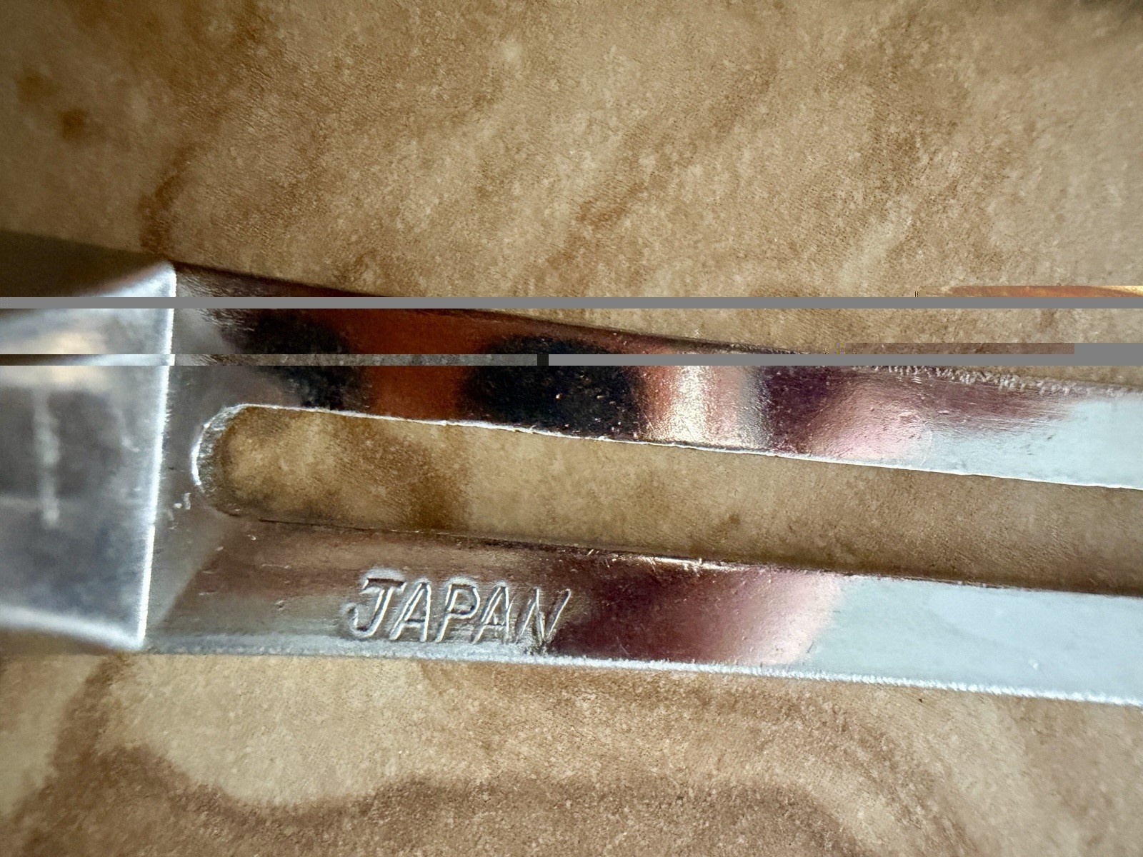 Vintage Japan MCM Cabinet Drawer Pulls 3” Center Brass & Brushed Metal Pair