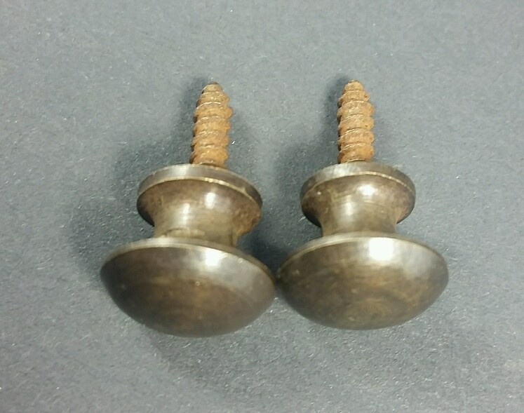 2 Solid Brass VERY SMALL Stacking Barrister Bookcase 7/16″ Knobs drawer Pulls #K