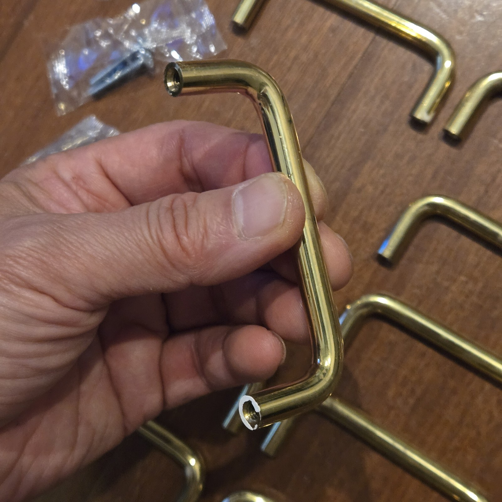 Lot of 20 Solid Polished Brass 3 Inch Drawer Pulls with Screws