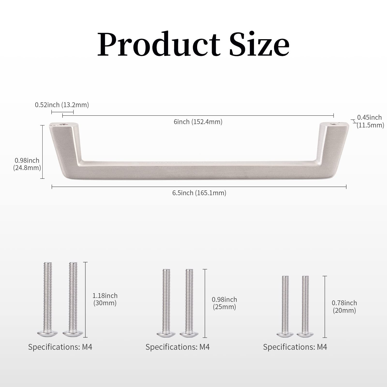 6-Inch Nickel Brushed Cabinet Handles Satin Nickel Drawer Knob Metal Pull Rod…